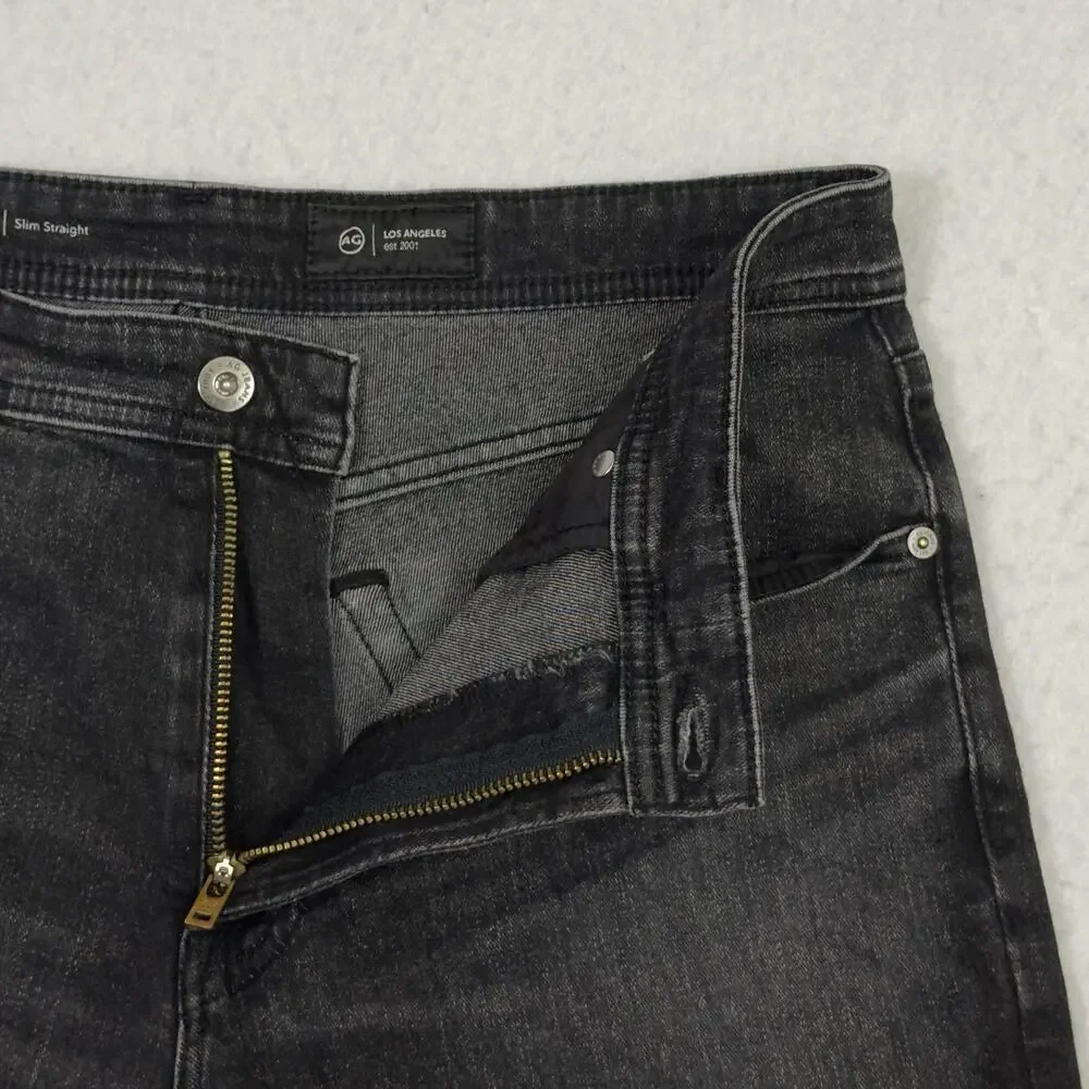 AG Adriano Goldschmied Jeans Mens 33x34 Black Everett Slim Straight Denim Pants